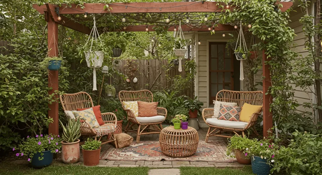 Jardim Boho Chic nos fundos de casa
