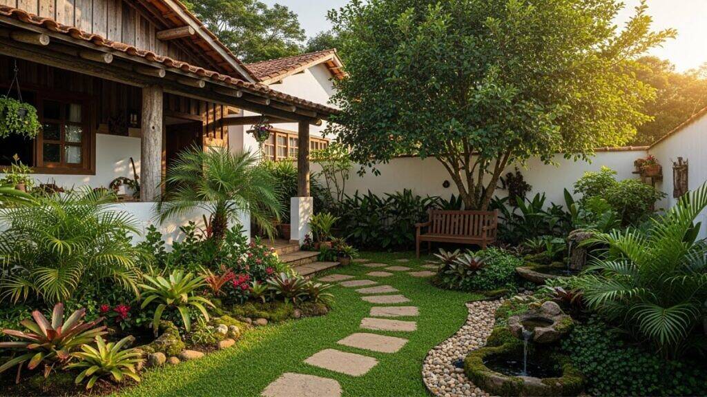 Jardim rústico