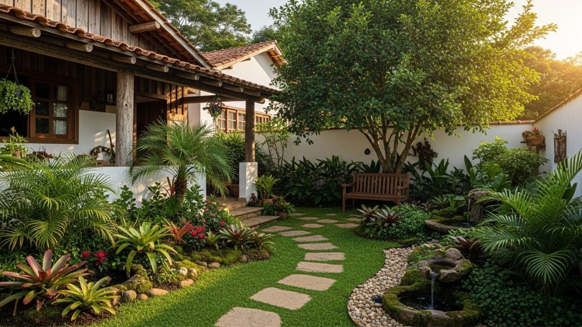 Jardim rústico