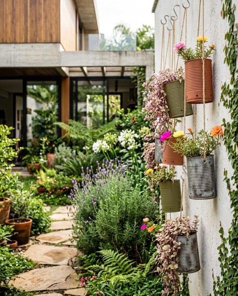 Artesanato no jardim: 15 ideias criativas para hoje 1 Artesanato com latas